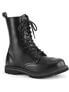 RIOT-10 Black Leather Steel Toe Boots