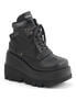 SHAKER-37 Black Wedge Platform Ankle Boots