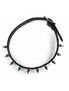 Leather choker with small multi colored spikes