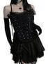 Tabatha Gothic Corset Satin Panel Black