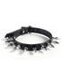 Tall Hex Spike Leather Choker