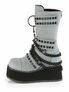 TRASHVILLE-138 Grey Reflective Platform Boots