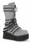 TRASHVILLE-138 Grey Reflective Platform Boots