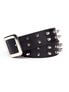 Black Leather Belt with Two Rows of Spikes