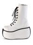 VIOLET-120 White Platform Boots