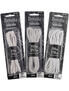 Three packs of white Demonia shoe laces in lengths of 60, 102, and 150 inches.