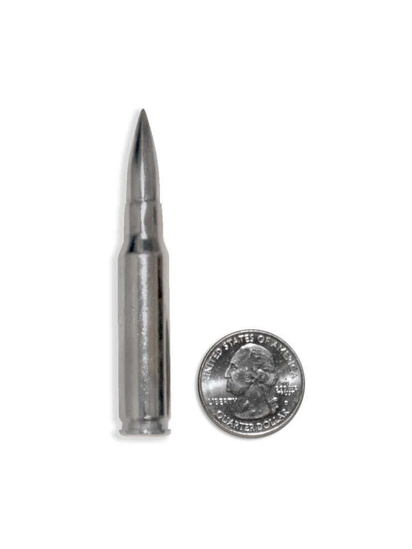 .308 Nickel with black castings bullet belt