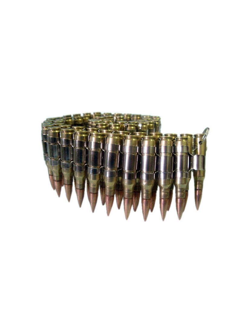 Brass/Gold/Nickel 0.308 MM Caliber Bullet Belt