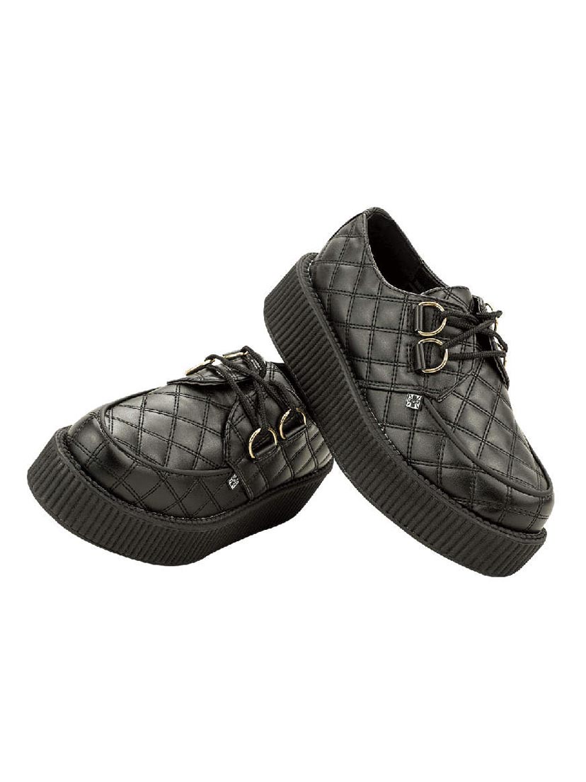 T.U.K. A8828 - Black Quilted Creepers