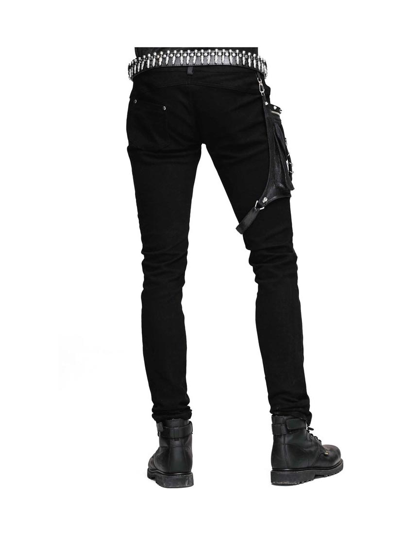 Men's Super Skinny Pants, Men Gothic Clothing, Jeans Chains Men