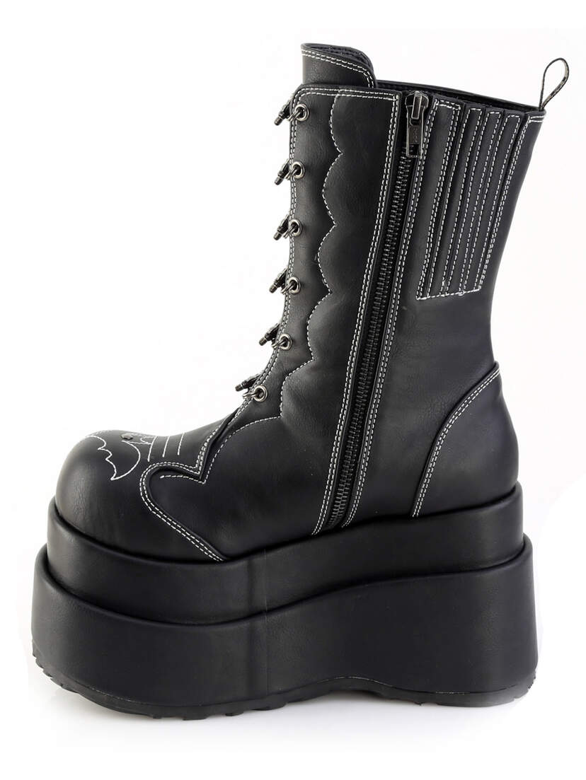 BEAR-182 - Black light bat stitching platform boots