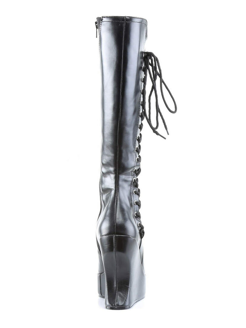 BRAVO-100 Black Wedge Boots