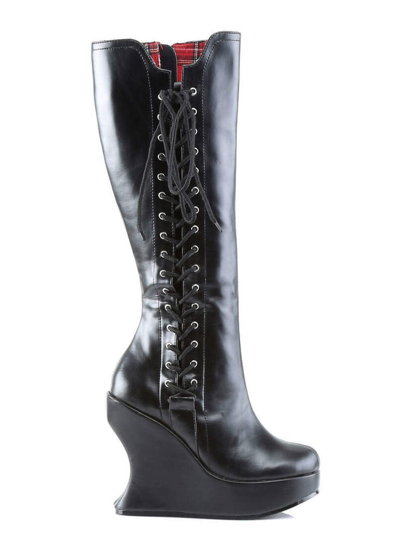 BRAVO-100 Black Wedge Boots