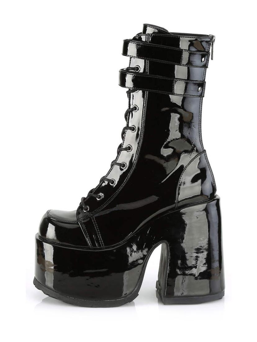 CAMEL-250 Black Patent Boots
