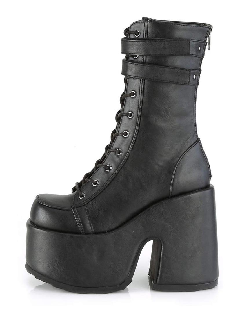 CAMEL-250 Black Vegan Leather Boots