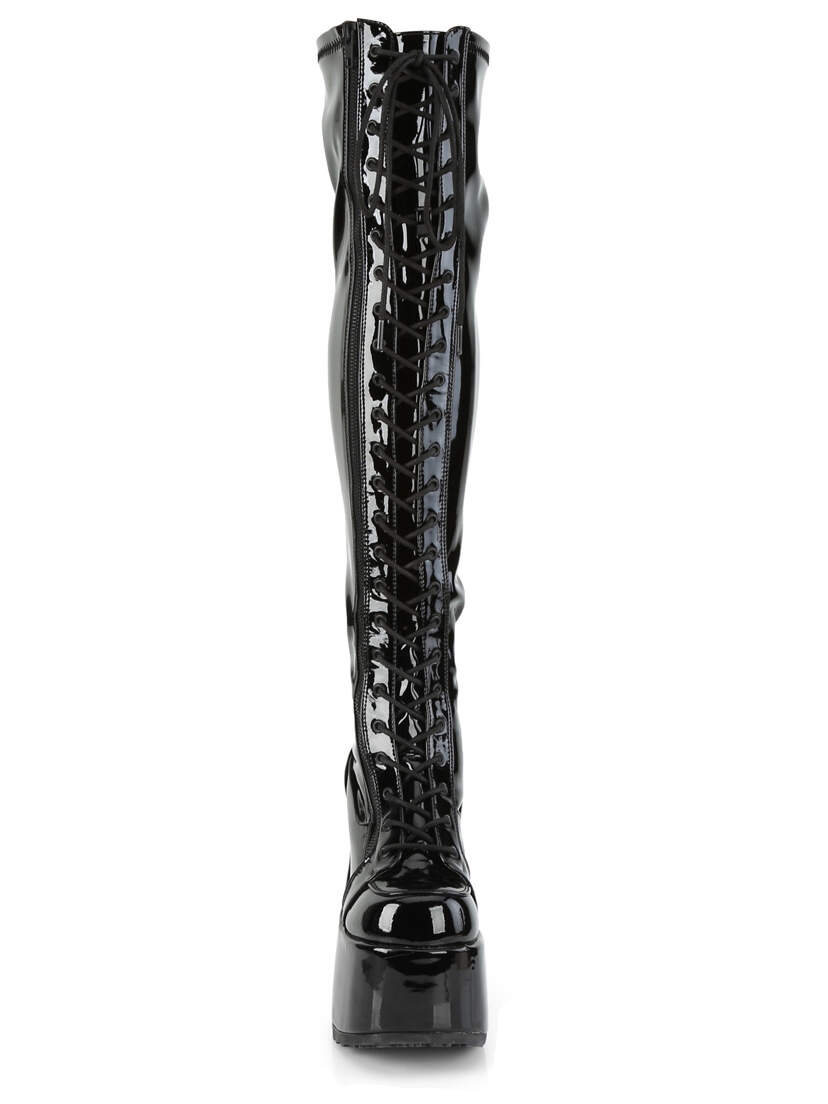 CAMEL-300 Black Patent Boots