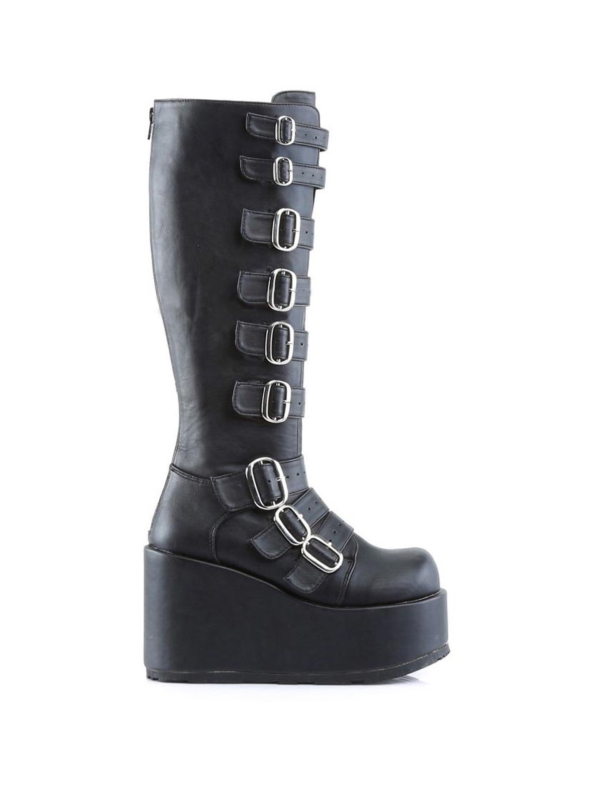 CONCORD-108 Black Buckled Boots