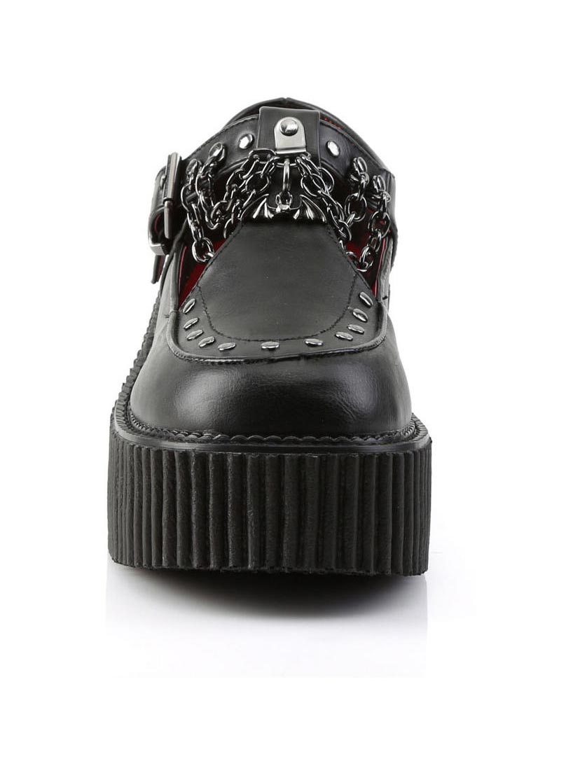 Demonia Cutout Creepers Shoes with Bat Charm