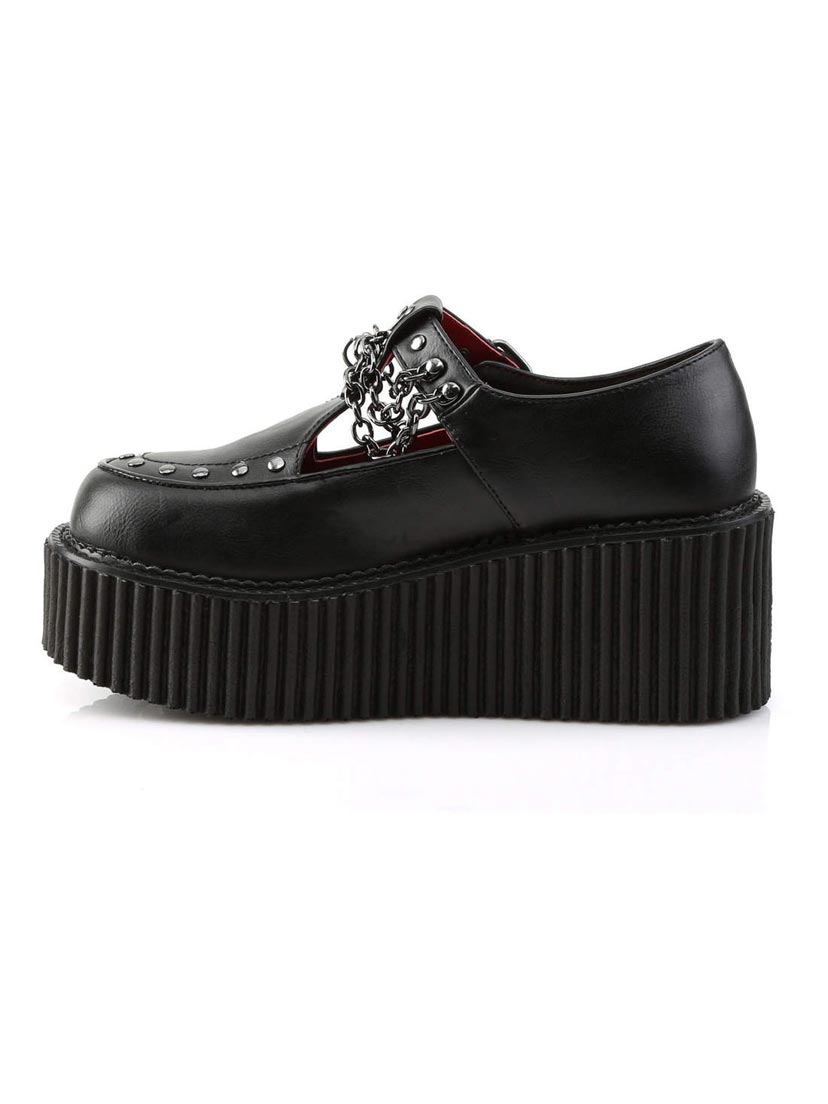 Demonia Cutout Creepers Shoes with Bat Charm