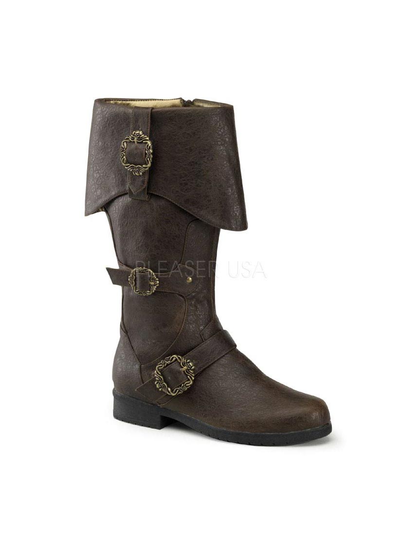 CARRIBEAN-299 Brown Buckle Boots