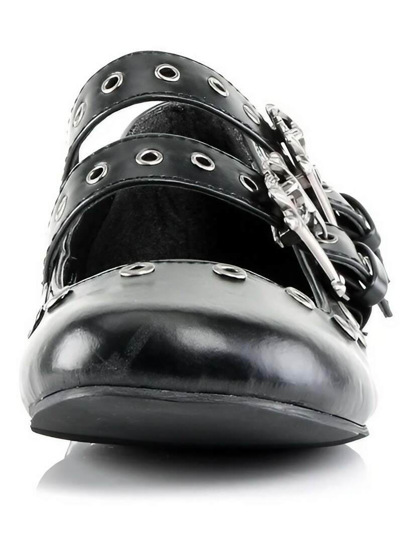 DAISY-03 Skull Buckle Flats