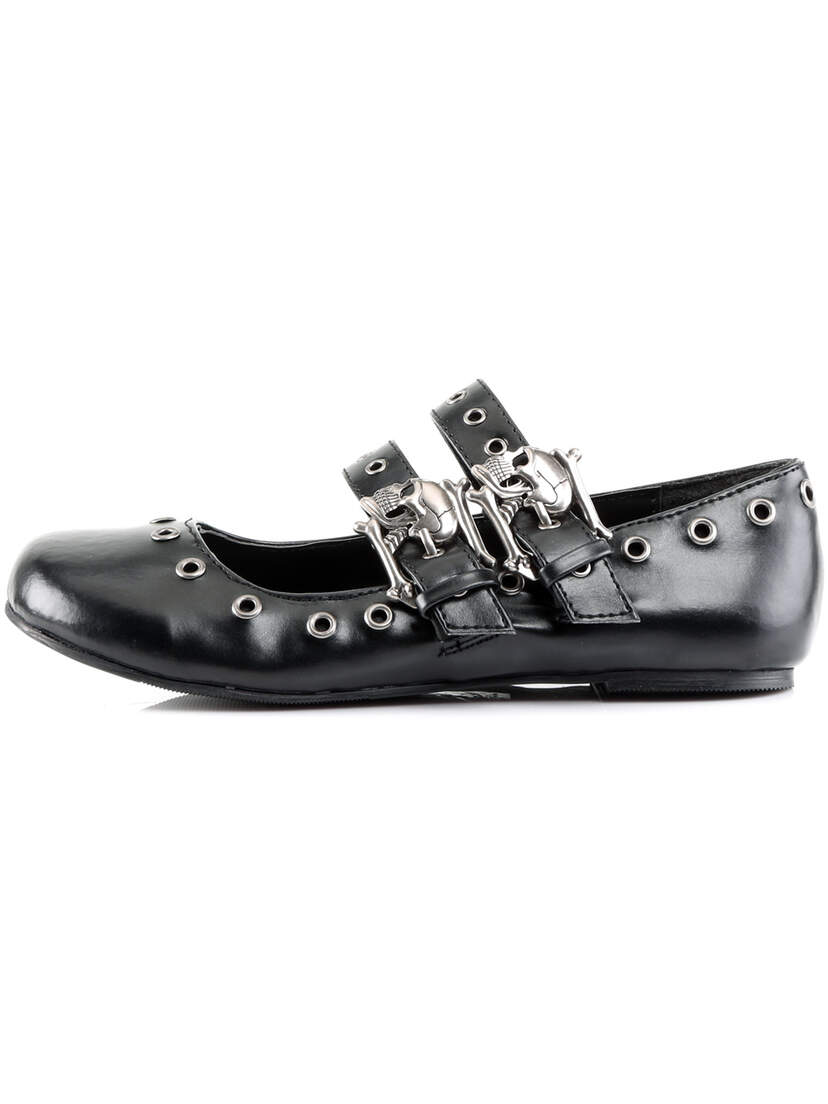 DAISY-03 Skull Buckle Flats