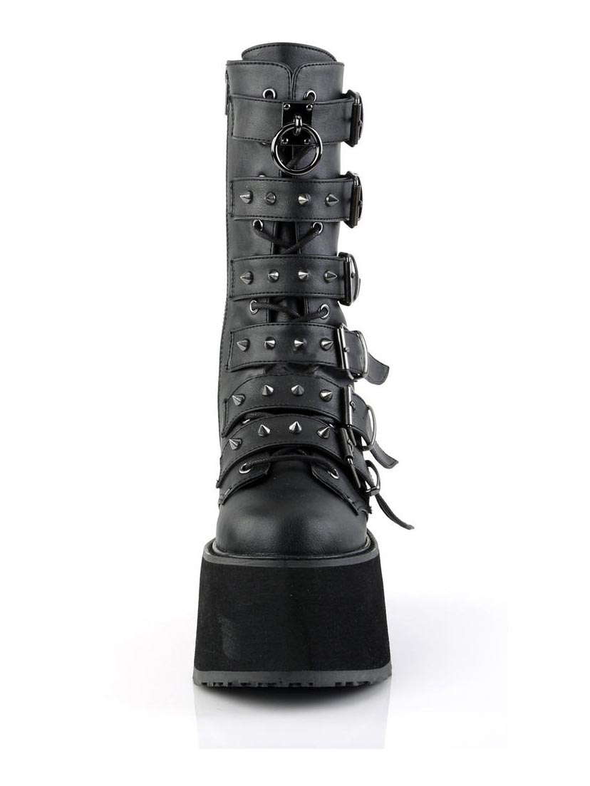 DAMNED-225 Black Vegan Leather Platform Boots
