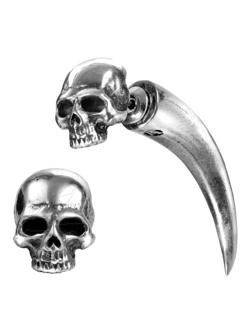 Tomb Skull Horn Earring