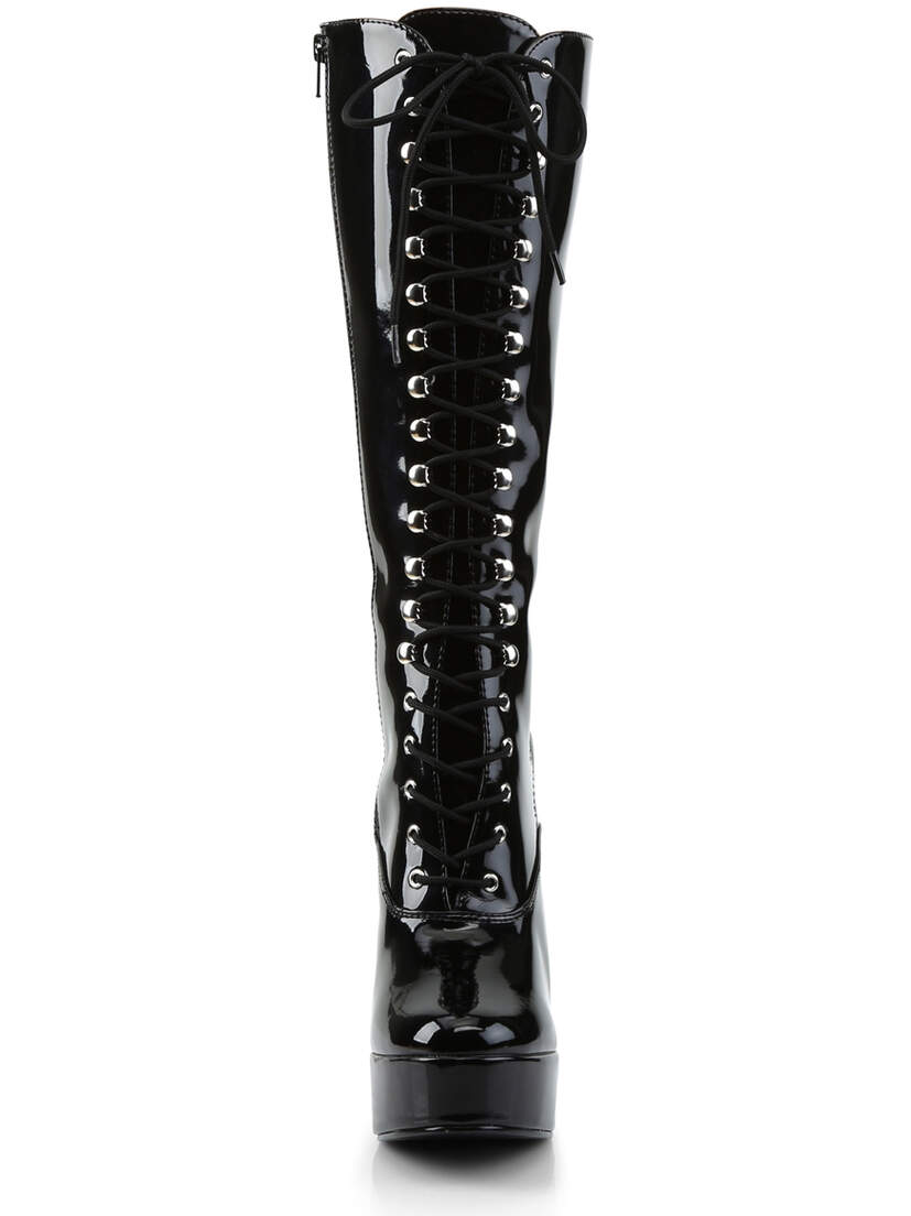 ELECTRA-2020 Black Patent Knee High Boots