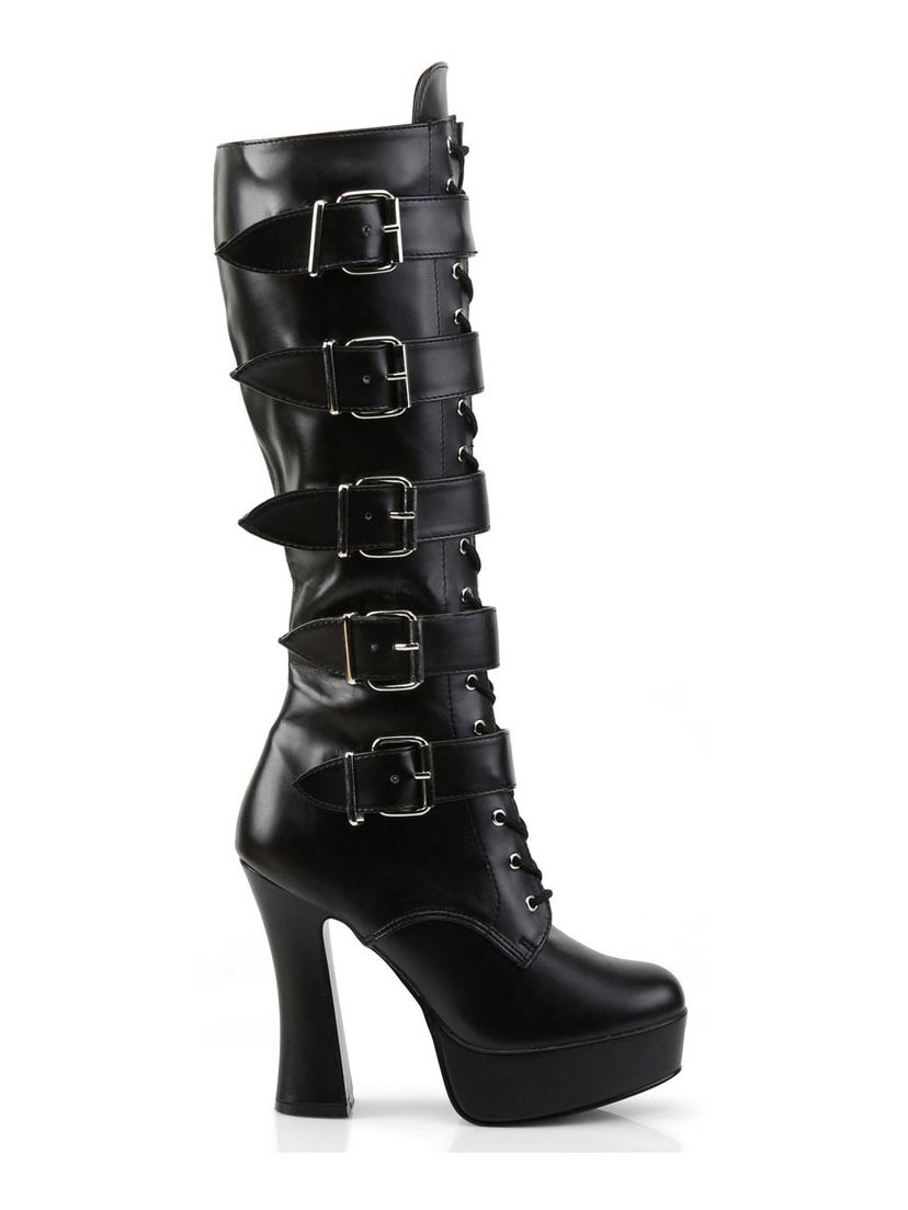ELECTRA-2042 Black Buckle Boots