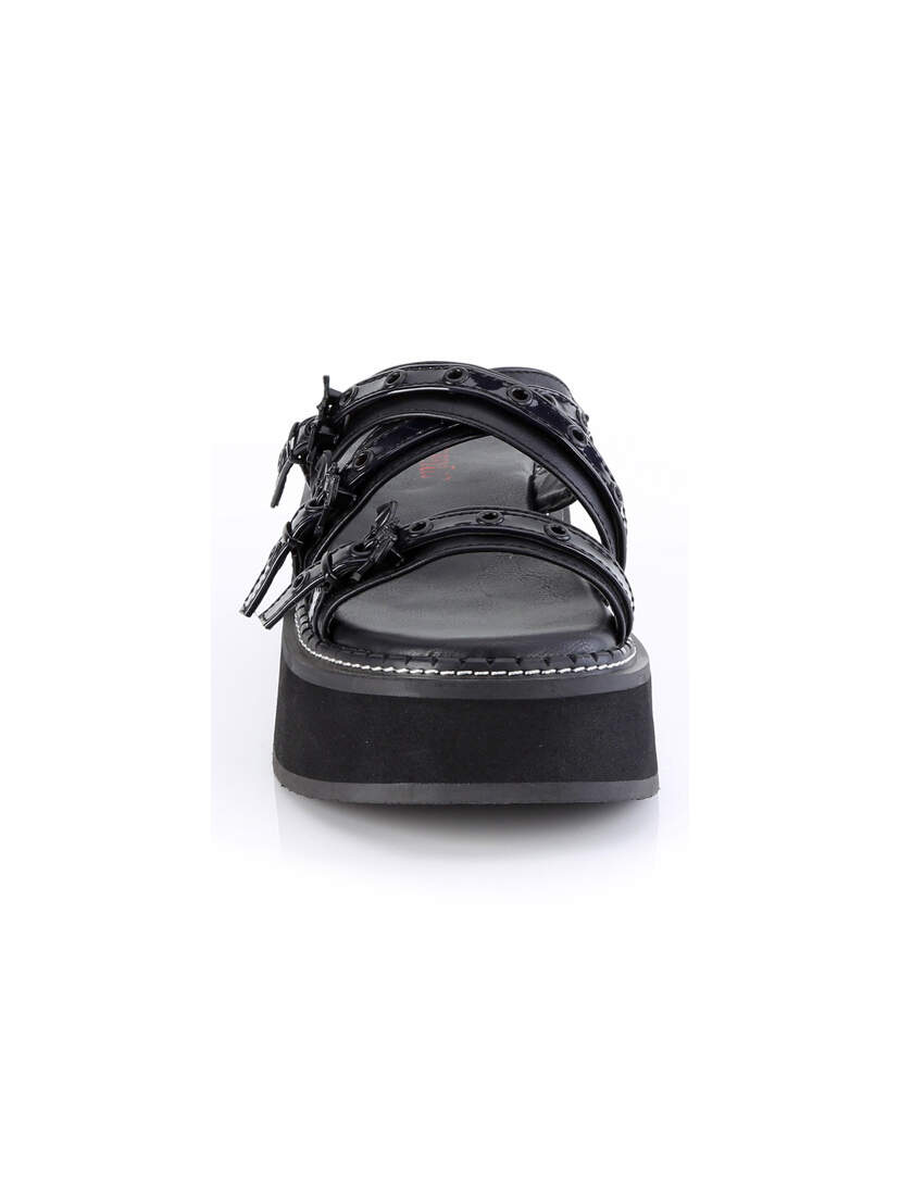 Emily-07 Platform Sandals with Iridescent Straps
