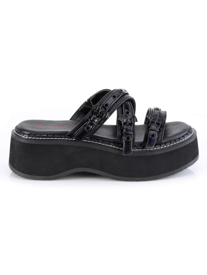 Emily-07 Platform Sandals with Iridescent Straps