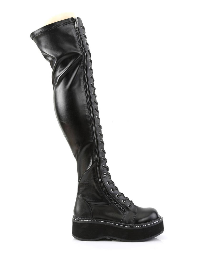 EMILY-375 Women's Gothic Black Platform Boots