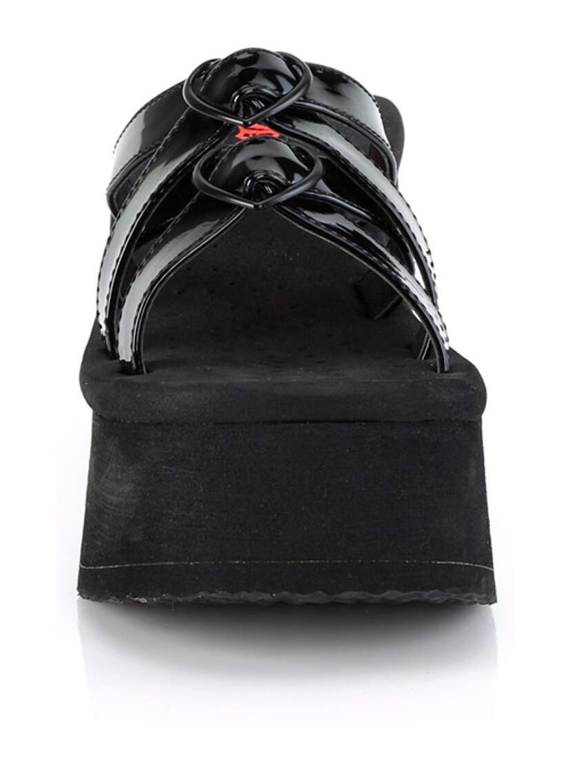 FUNN-15 Black Heart Platform Sandals