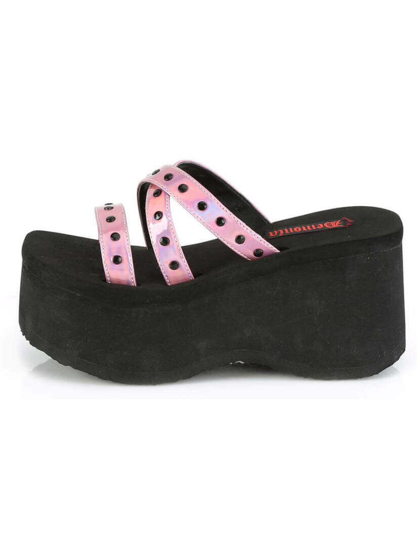 FUNN-19 Pink hologram Platform Sandals