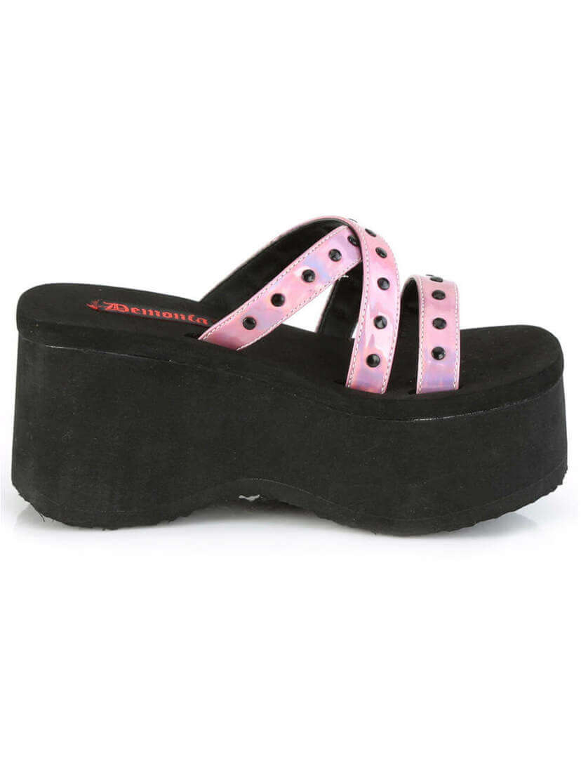 FUNN-19 Pink hologram Platform Sandals