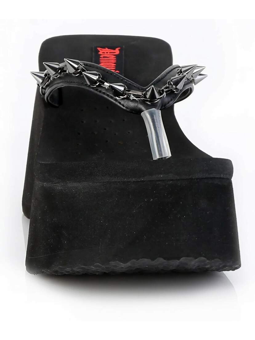FUNN-35 Chain and Cone Spike Platform Sandals