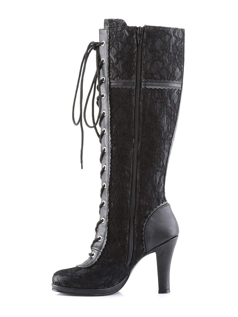 GLAM-240 Black Lace Boots