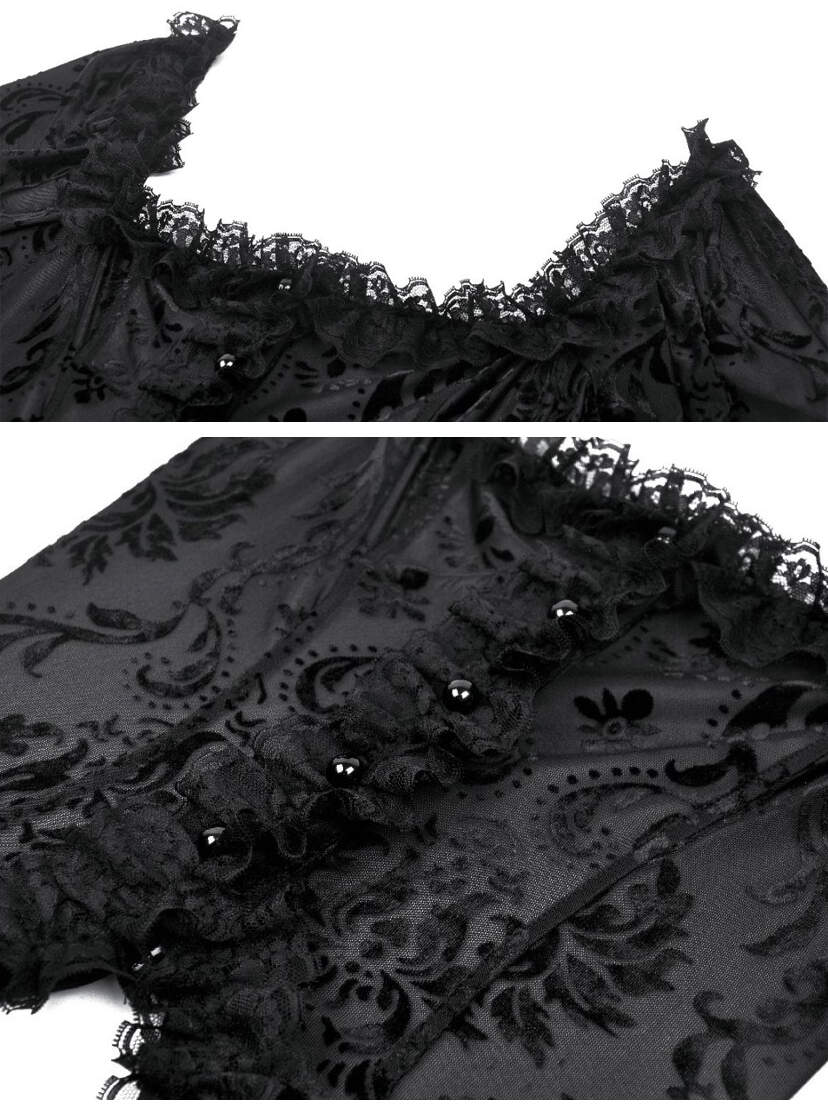 Women's Gothic Enchantress Printed Velvet Tailcoat