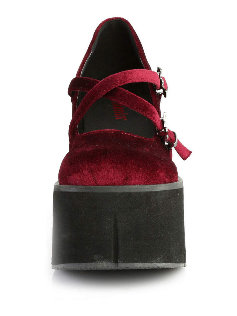 KERA-10 burgundy maryjane platform shoes