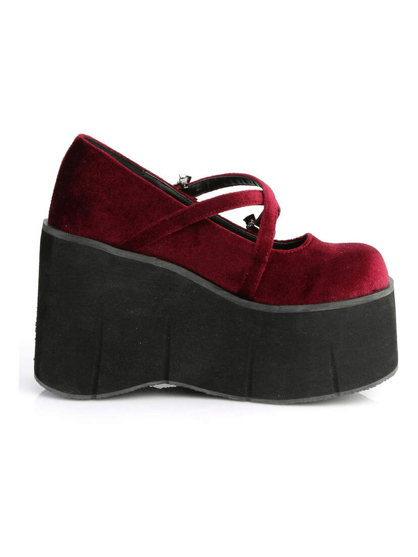 KERA-10 burgundy maryjane platform shoes