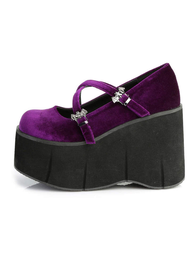 KERA-10 Purple Velvet Maryjane Shoes