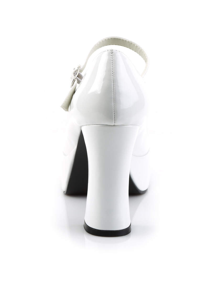 MARYJANE-50 White Platform Heels