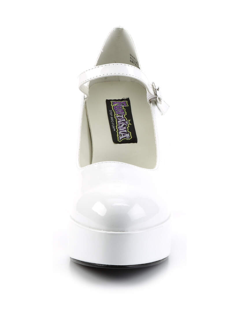 MARYJANE-50 White Platform Heels