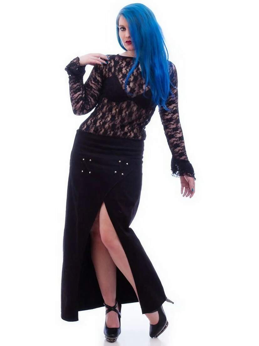 Necessary Evil Cleone Long Split Skirt