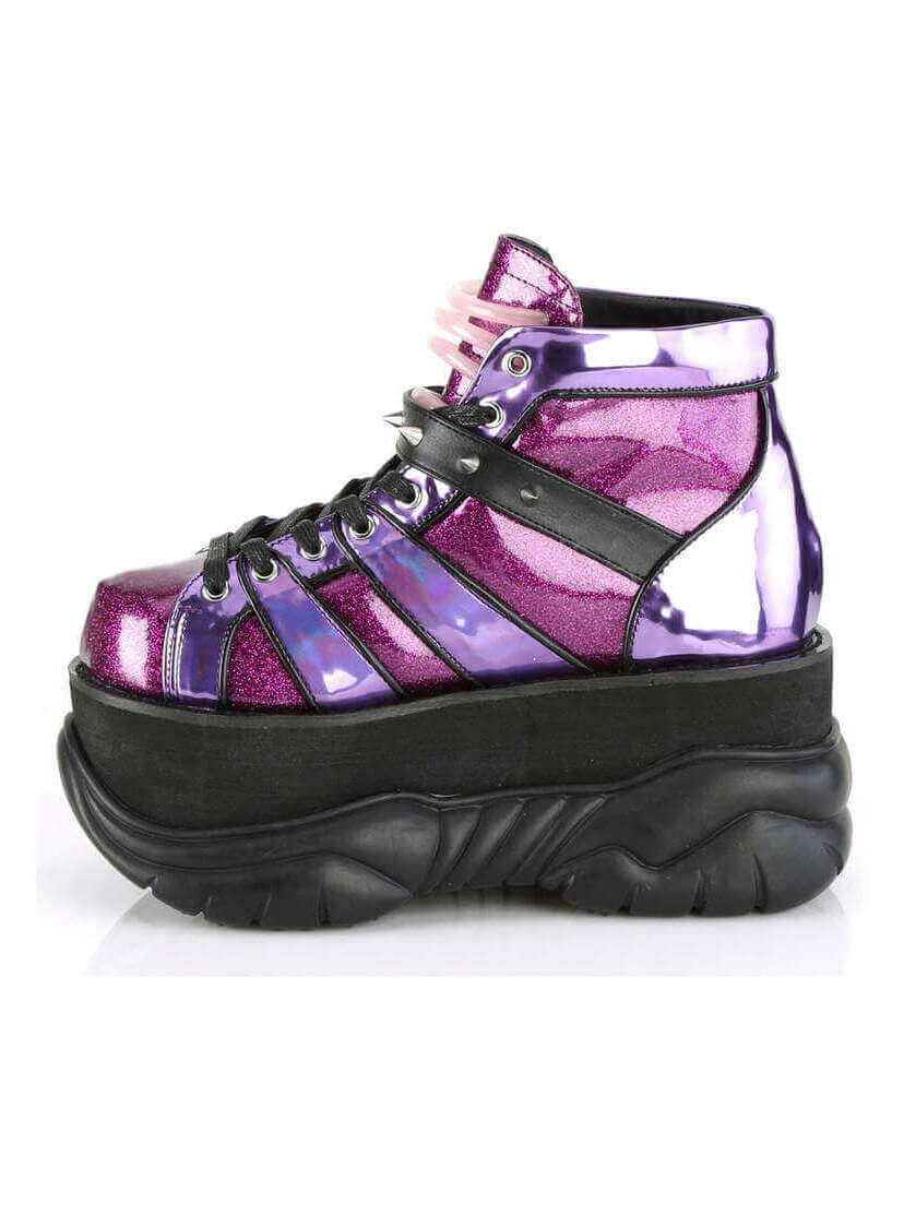 NEPTUNE-100 Purple Glitter Platform Shoes