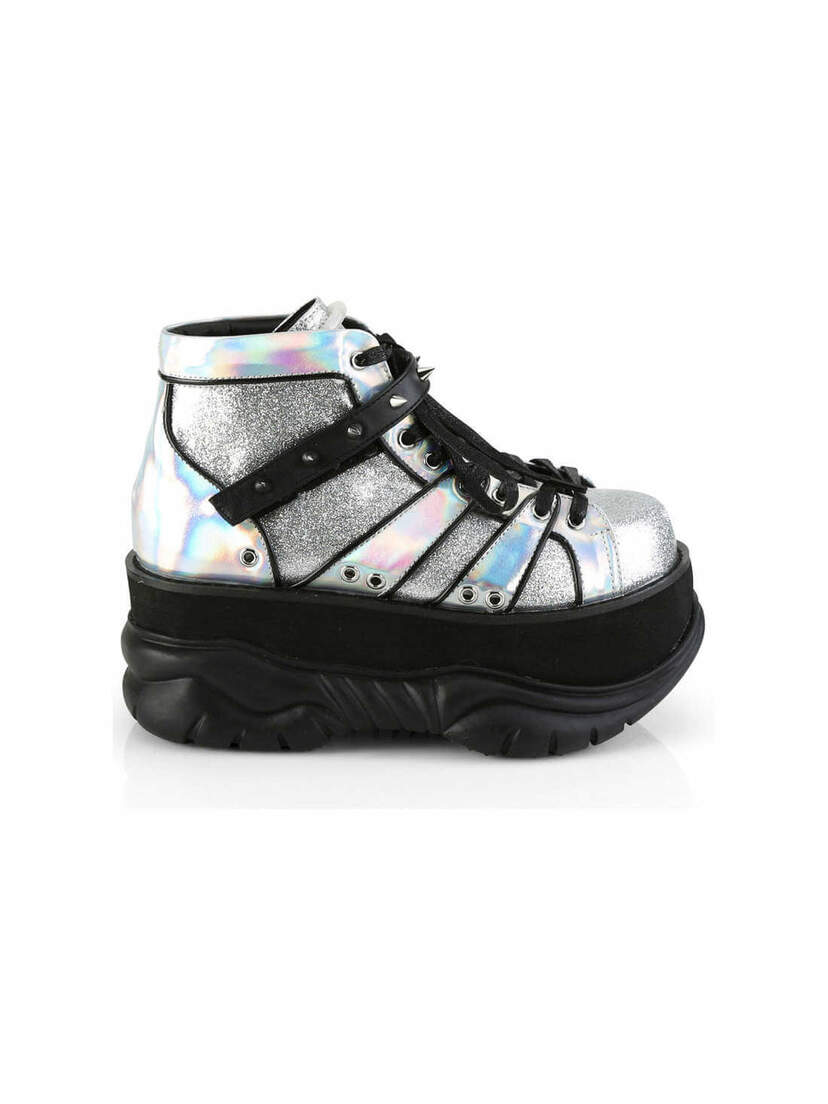 NEPTUNE-100 Silver Glitter Platform Shoes NEPTUNE-100 Silver Glitter Platform Shoes