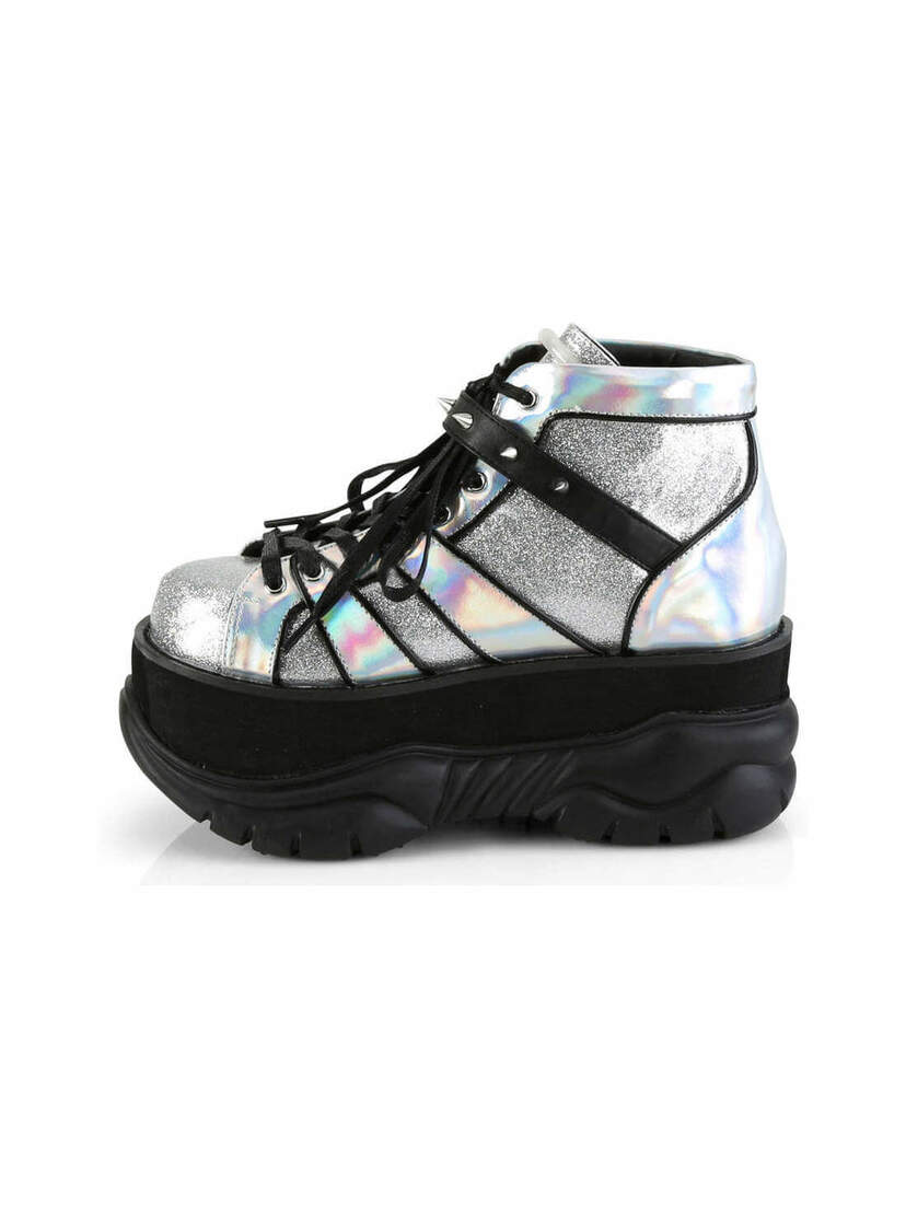 NEPTUNE-100 Silver Glitter Platform Shoes NEPTUNE-100 Silver Glitter Platform Shoes