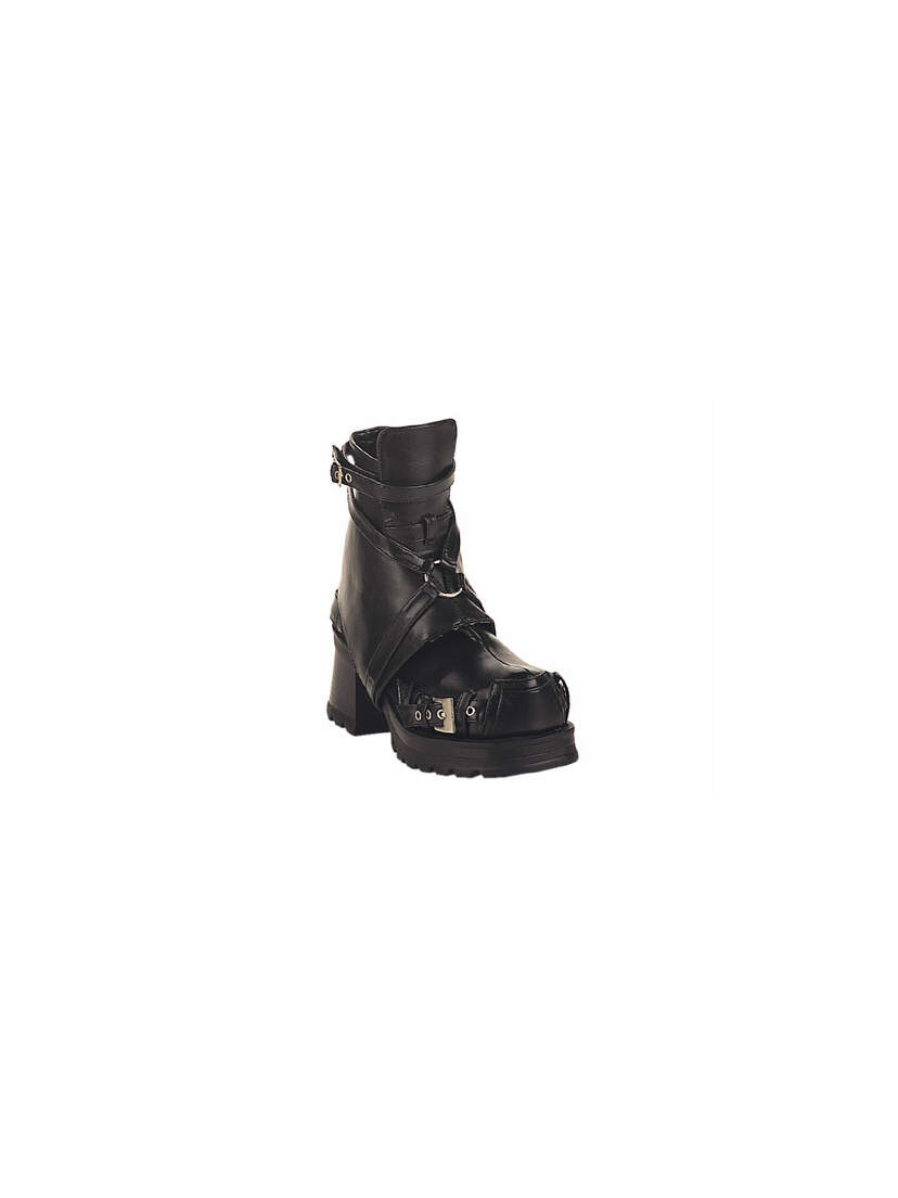 PIRATE-08 Black Strap Boots