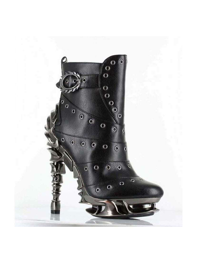 RAVEN black rivet boots